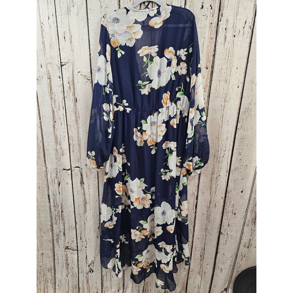 Fashion Nova 1X Plus Fairy Hi-Lo Chiffon Wrap Maxi Dress Flowy Euc feminine sexy - Picture 8 of 15